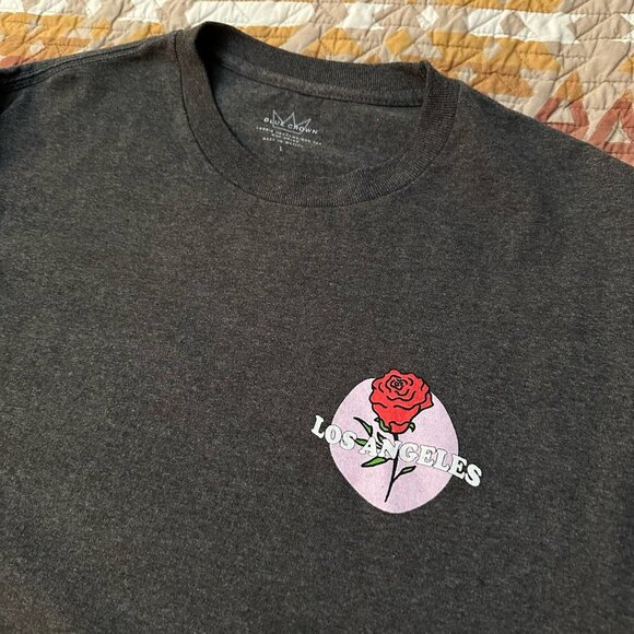 *B2G1F* Blue Crown Los Angeles Roses L/S Heavyweight Tee - Picture 1 of 3